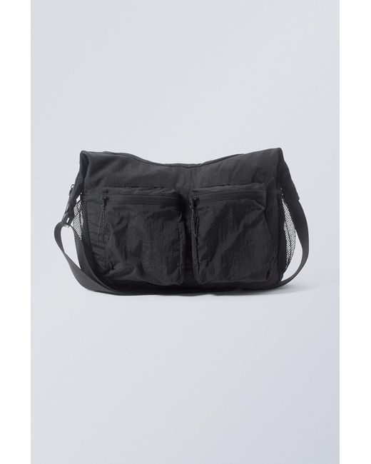 Weekday Black Pocket Crossbody Bag for men