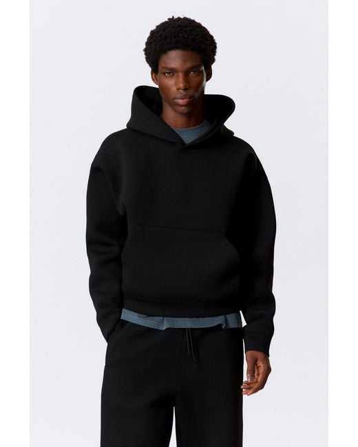Weekday Black Simon Scuba Hoodie for men