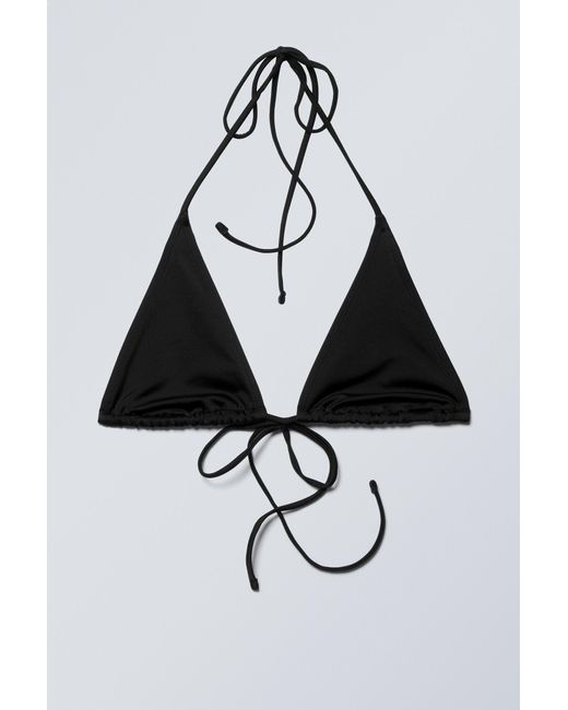 Weekday Black Strappy Triangle Bikini Top
