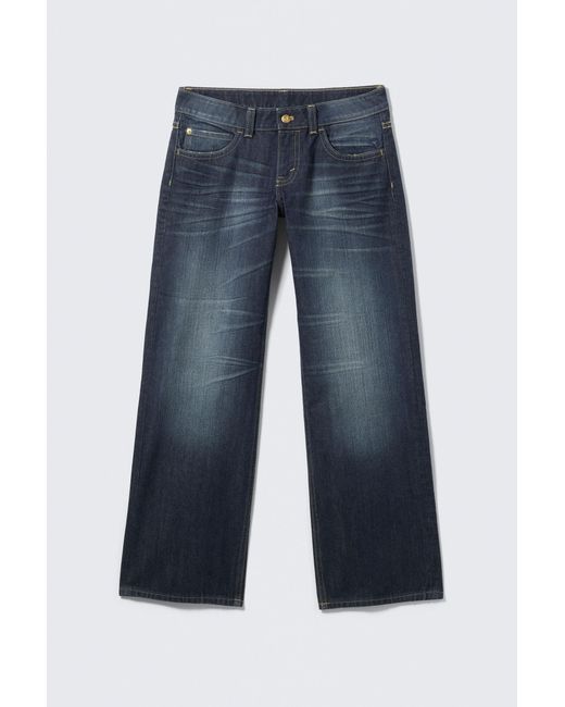 Cheap Monday Blue Messy Low Rise Regular Straight Jeans