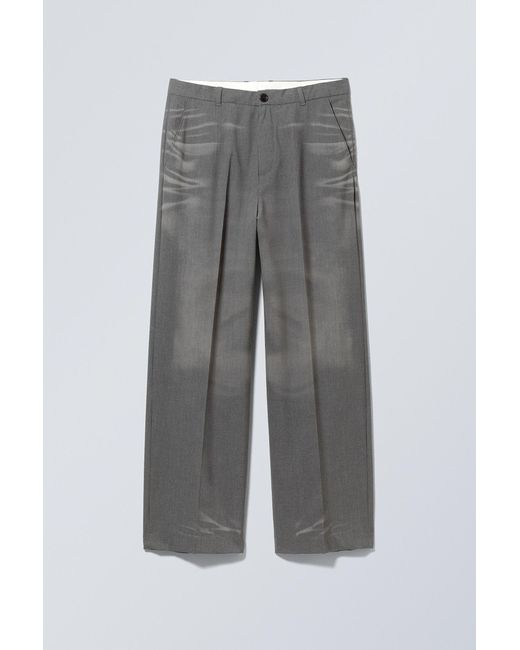 Weekday Gray Loose Fit Suit Trousers for men