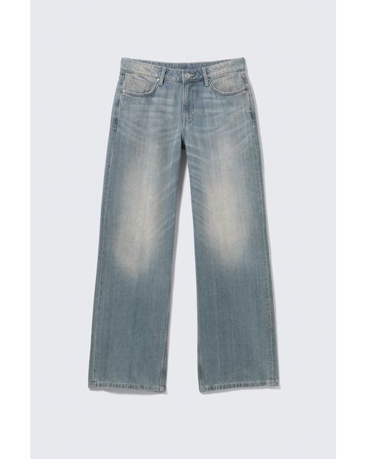 Weekday Blue Ample Low Rise Loose Wide Leg Jeans
