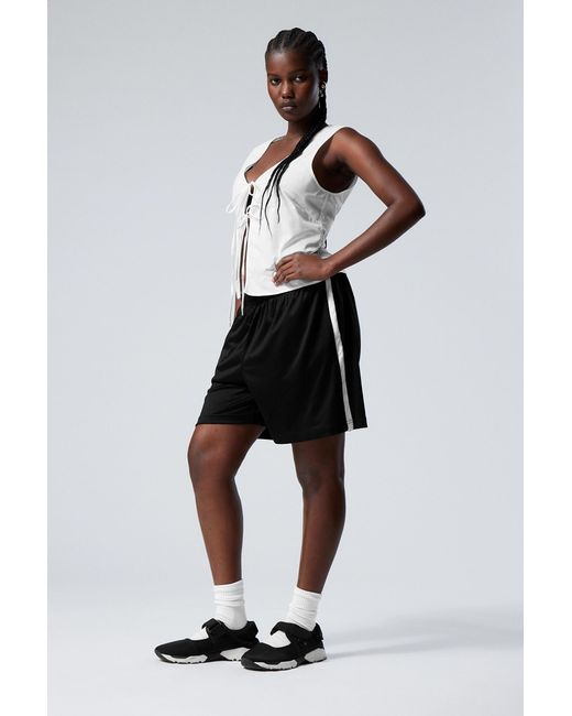 Weekday Black Loose Wide Colour-block Shorts