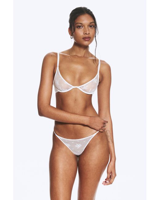 Weekday White 2-Pack Lace Tanga Briefs