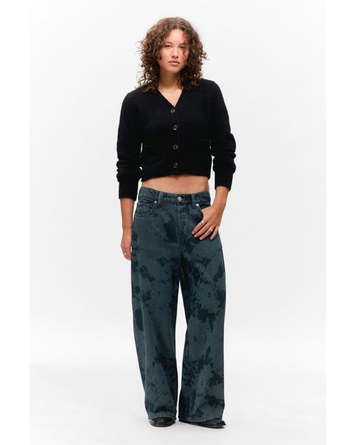 Monki Blue Peggy Low Rise Loose Baggy Leg Jeans