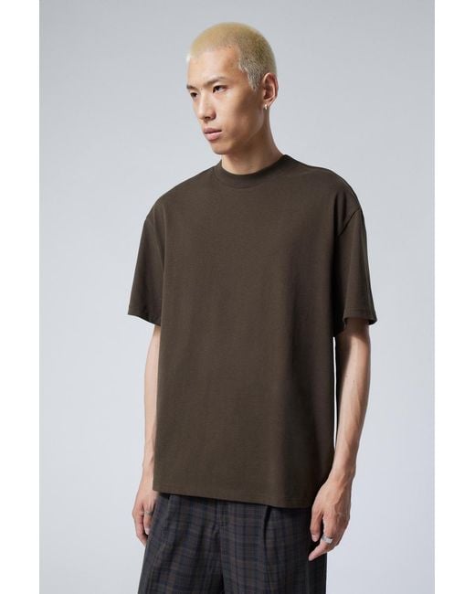 Weekday Brown Great Heavyweight T-shirt for men