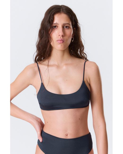 Weekday Blue Padded Tie Bikini Top
