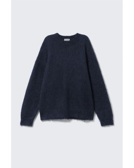 Weekday Blue Oversized Knitted Mohair Blend Sweater