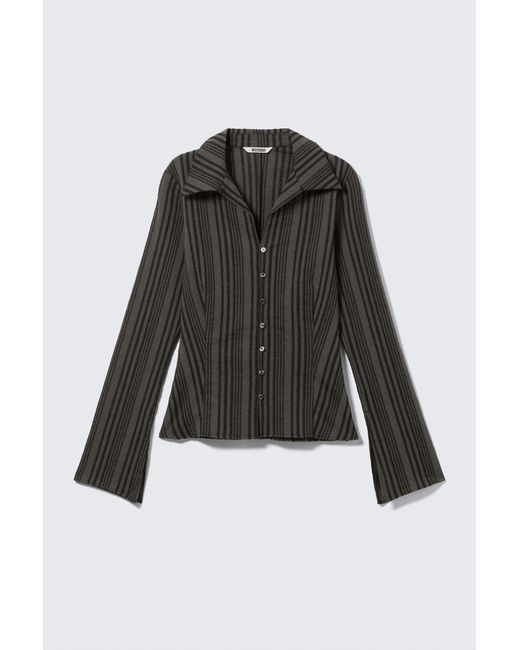 Weekday Black Slim Fit Textured Blouse