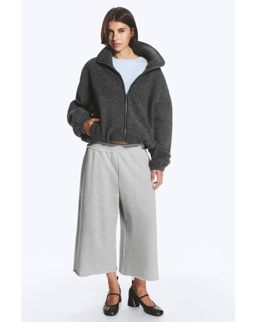 Weekday Black Funnel Neck Pile Jacket