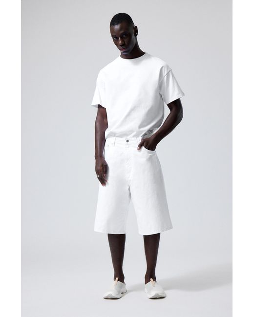 Weekday White Astro Loose Twill Shorts for men