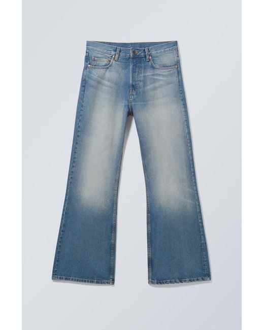 Weekday Blue Time Loose Bootcut Leg Jeans for men