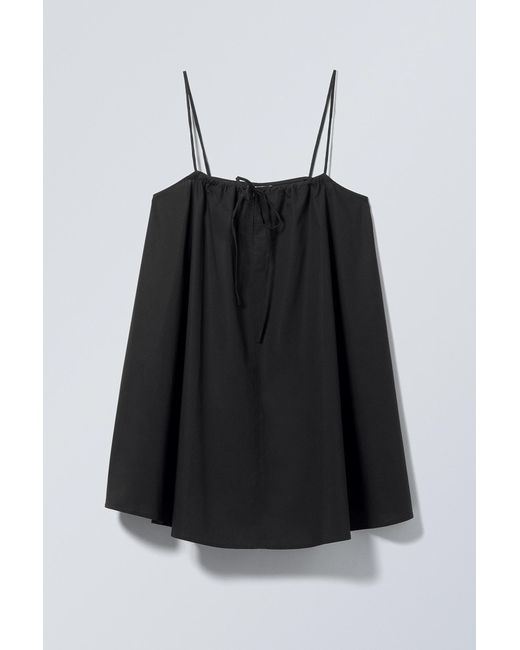 Weekday Black Mini Cotton Dress