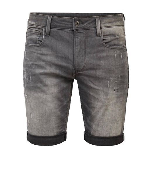 G-Star RAW Denim 3301 Slim Fit Jeans Short in het Grijs voor heren - Lyst