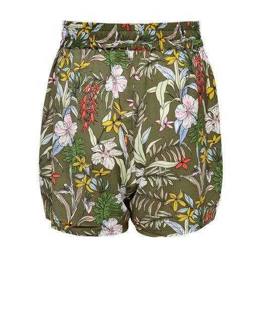 ONLY Synthetisch Carmakoma Gebloemde Short Carluxina in het Groen - Lyst