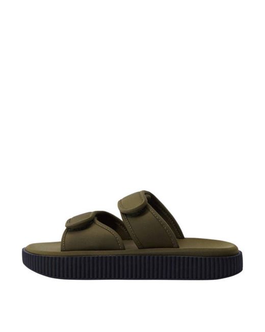 Mango Rubber Slippers in het Groen - Lyst