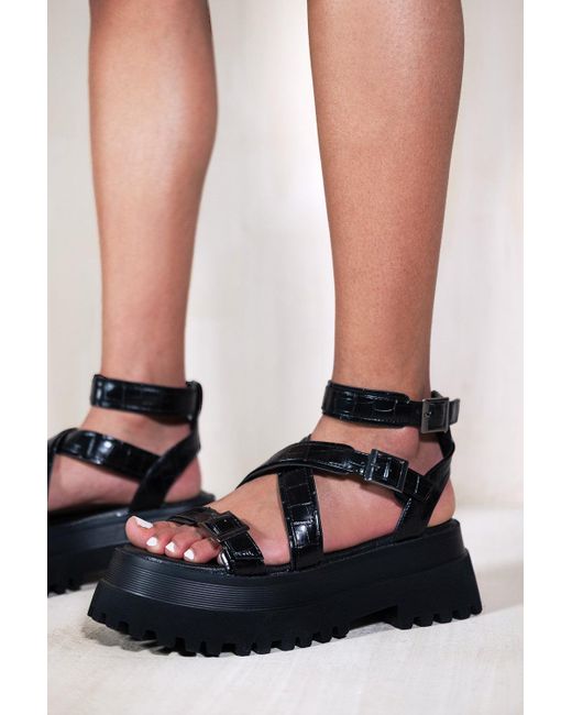Denim Maleah Chunky Platform Sandals 