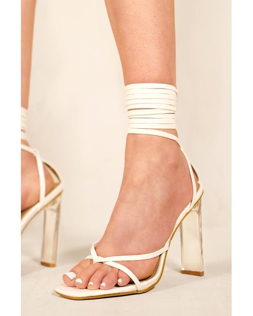 Sabrina Strappy Thin Block High Heels 