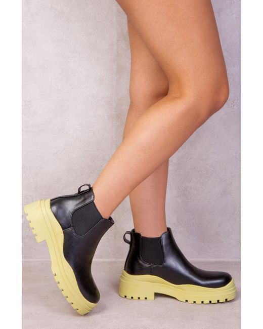 yellow chunky boots