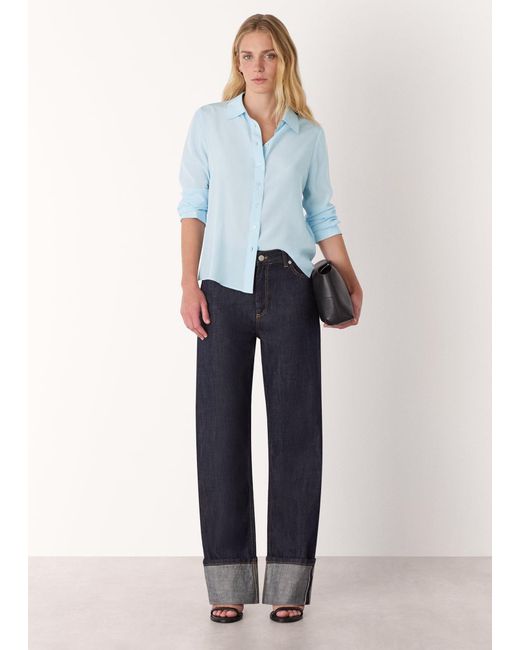 Whistles Blue Ultimate Silk Shirt