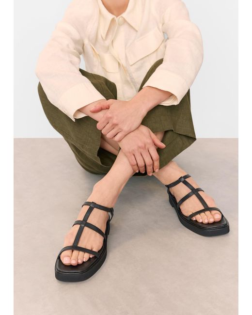 Whistles Natural Dora Caged Square Toe Sandal