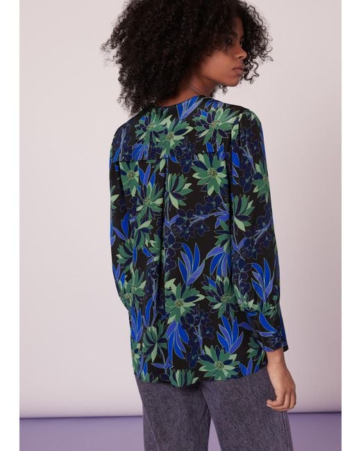 Whistles Purple Scaling Blossom Silk Shirt