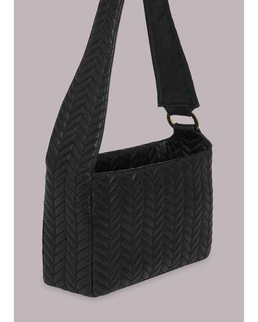 Whistles Black Emine Quilted Shoulder Bag