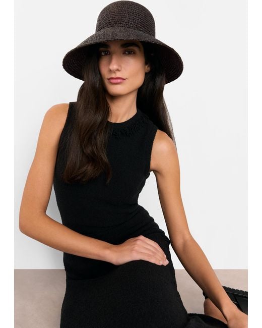 Whistles Black Wide Brim Straw Hat