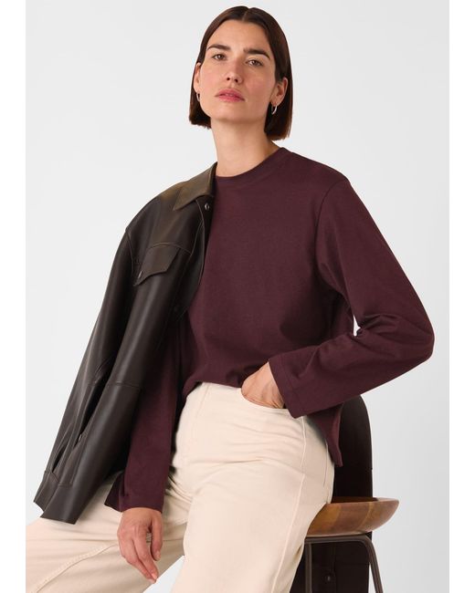 Whistles Purple Relaxed Long Sleeve Tee