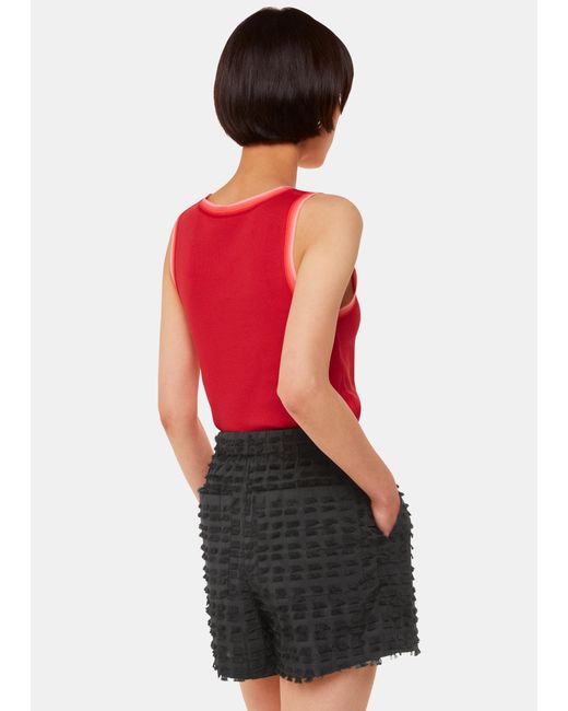 Whistles Red Cami Fringed Short