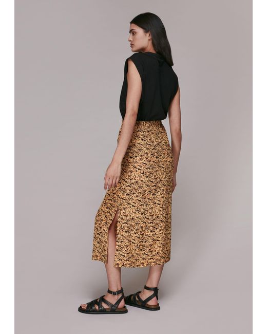 Whistles Multicolor Bark Print Tie Waist Skirt