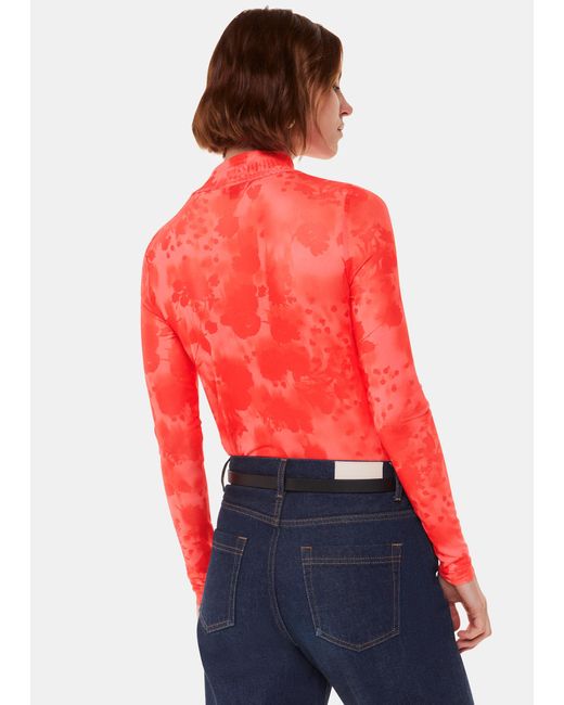 Whistles Blurred Blooms Mesh Top