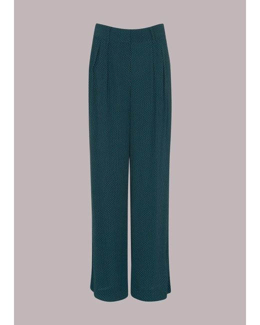 Whistles Green Lizzie Vertical Dash Trouser