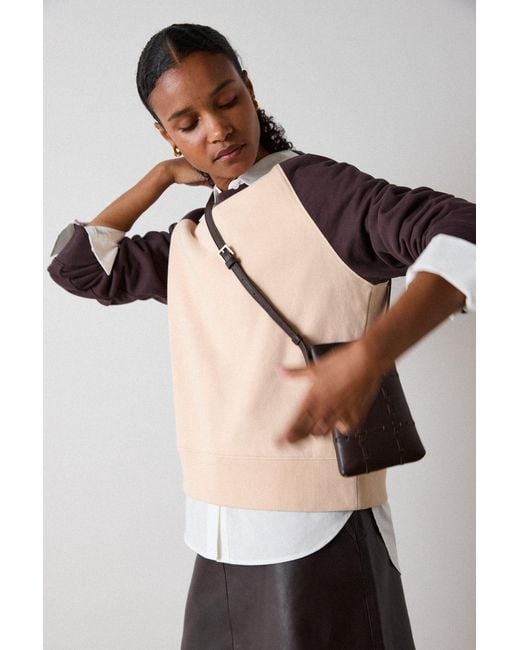 Whistles White Contrast Sleeve Sweat