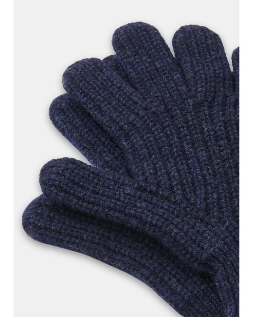 Whistles Blue Lambswool Gloves