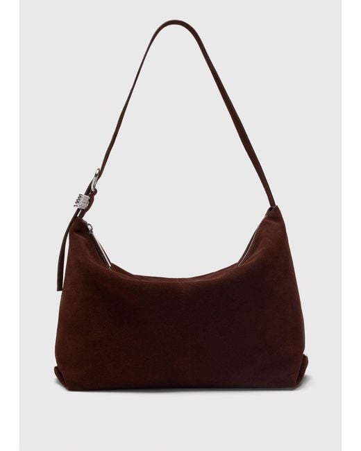 Whistles Brown Ring Detail Suede Shoulder Bag