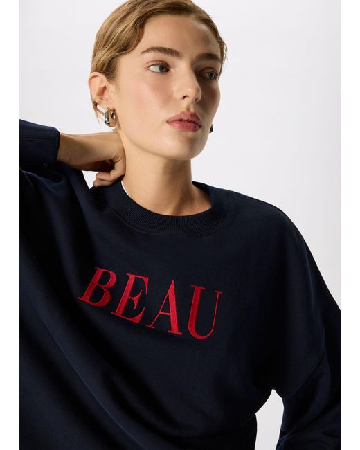 Whistles Blue Beau Logo Sweat