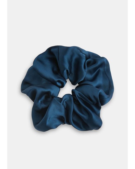 Whistles Blue Satin Scrunchie