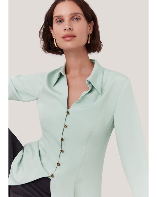 Whistles Multicolor Silk Blend Collared Shirt