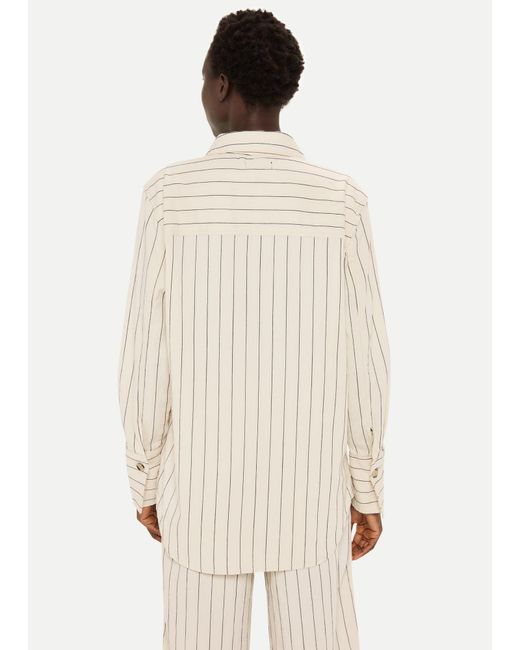 Whistles Natural Kwammie Striped Overshirt