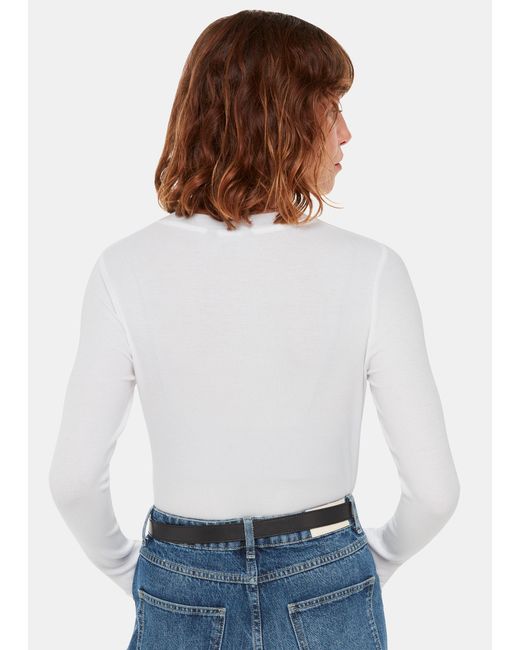 Whistles White Essential Ribbed Crew