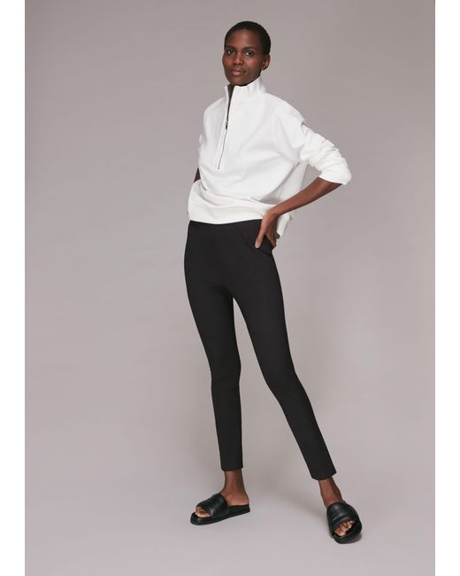 Whistles Gray Classic Slim Ponte Trouser