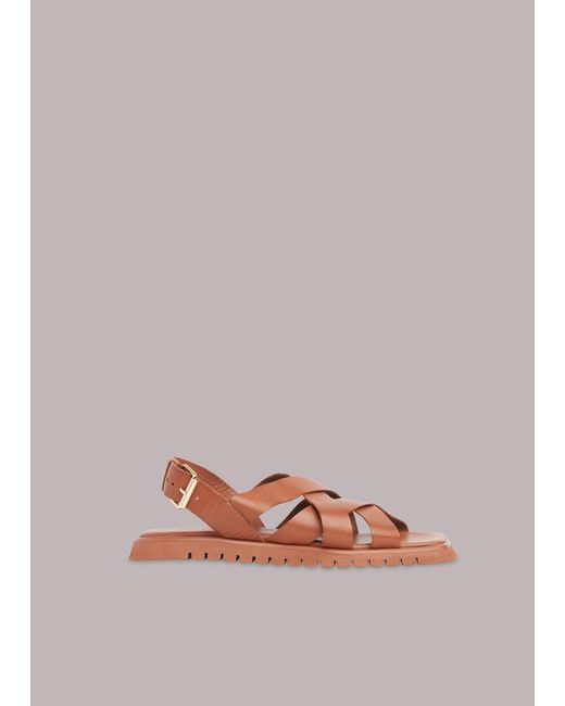 Whistles Pink Ren Woven Sandal