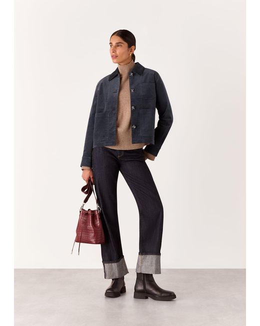 Whistles Blue Nat Brushed Cotton Jacket