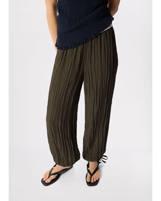 Whistles White Relaxed Tie Hem Trouser