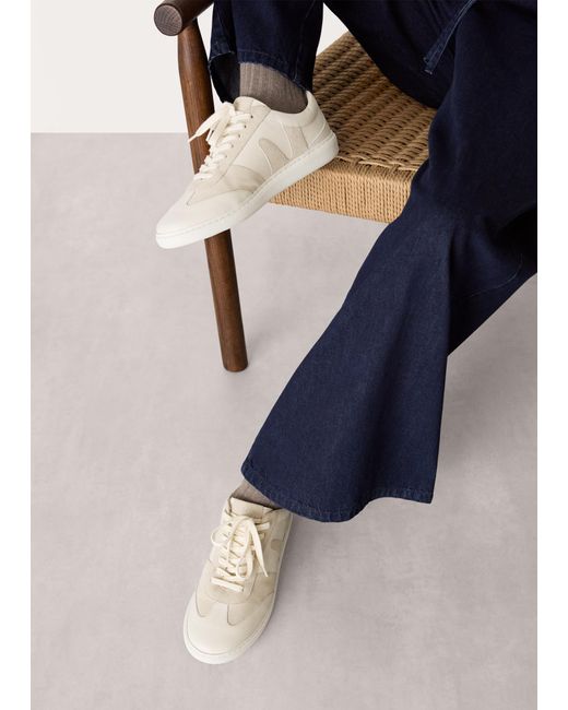 Whistles White Suede Leather Mix Trainer