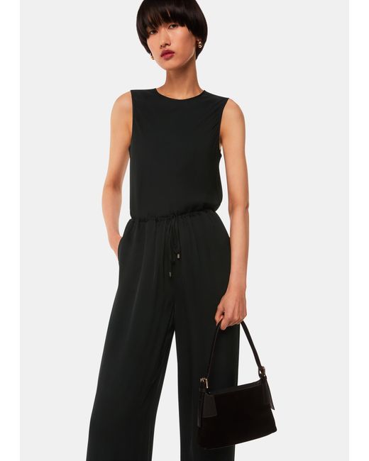 Whistles Black Clara Longline Tank
