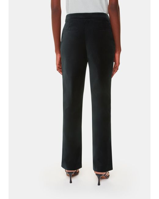 Whistles White Helena Velvet Straight Trouser