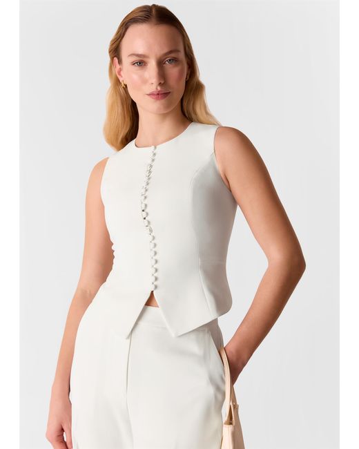 Whistles White Andie Wedding Waistcoat