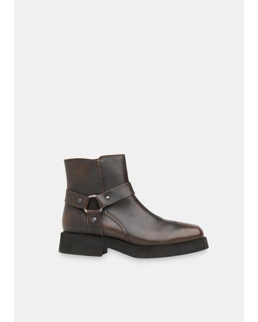 Whistles Black Matteo Burnished Biker Boot